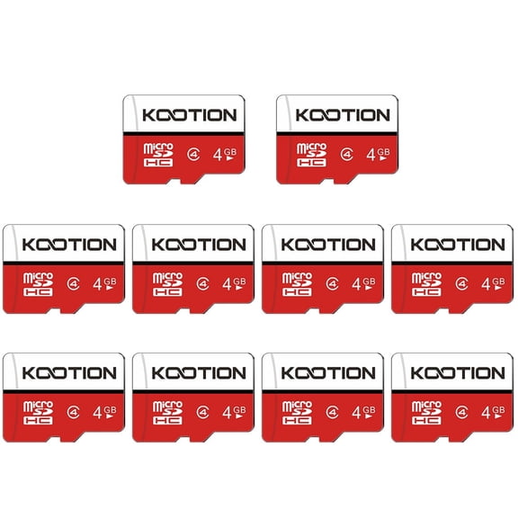 4GB Micro SD Card 10 Pack KOOTION microSDHC Memory Card for Smartphone Dash Cam Drone Game Console