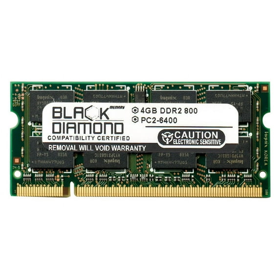 4GB RAM Memory for HP Pavilion Notebooks Notebook HDX16-1005EA, Notebook HDX16-1010EA, Notebook HDX16-1010TX, Notebook HDX16-1025NR, Notebook HDX16-1040EL Black Diamond Memory Module DDR2 SO-DIMM 20