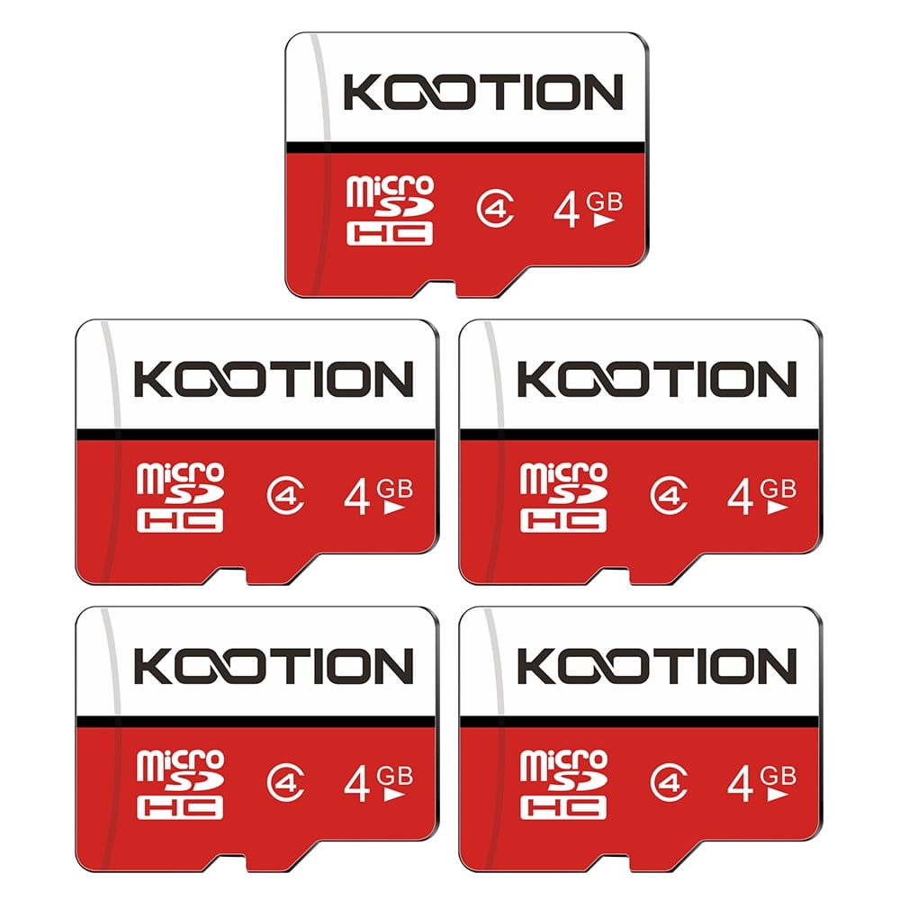 KOOTION 4GB SD Card 5 Pack with SD Adapter for Smartphone Dash Cam Drone Game Console