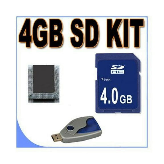 4GB SD/HC Secure Digital Memory Card + USB SD Card Reader for Creative Zen/Other SD Compatible MP3 Players - Accessory