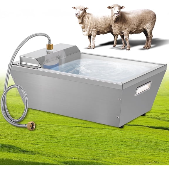 4Gal Automatic Livestock Water Trough for Horse Metal Auto Dog Water Bowl Dispenser for Dogs Large Capacity Self Filling Livestock Waterer Feeder for Dogs Horse Goat Sheep Pet