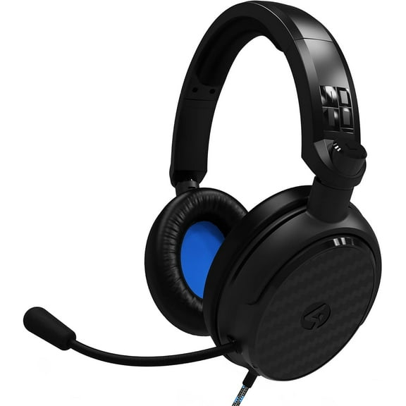 PC Accessory:  Wired Headset - 4Gamers C6-100 - Black & Blue:  Compatible with PC, Switch, PS5, and Xbox X|S