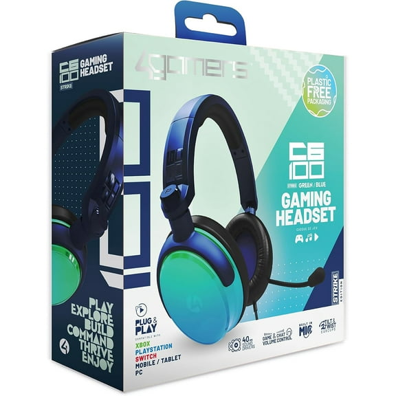 PC Accessory:  Wired Headset - 4Gamers C6-100 - Strike:  Compatiblewith PC, Switch, PS5, Xbox X|S