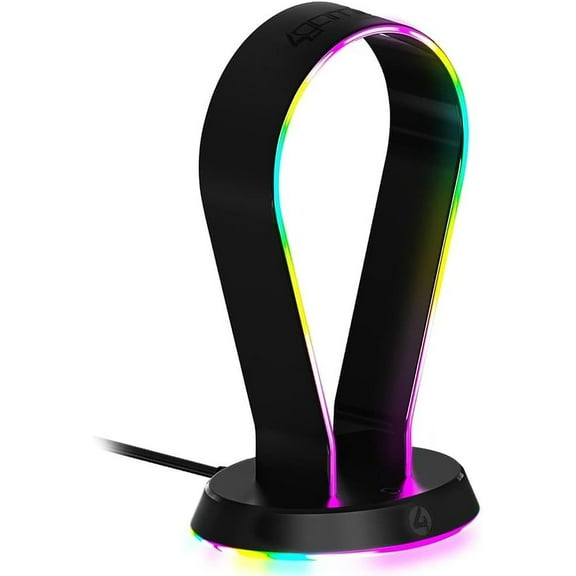 PC Accessory:  4Gamers LED Light Up Headset Stand - Black:  Compatible with PC, PS5, Xbox X|S