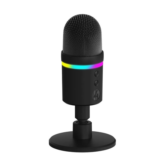 4Gamers Light Up Streaming Microphone - Compatible with PC for Gaming and Streaming
