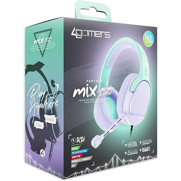 PC Accessory: Wired Headset - 4Gamers C6-100 WAVE - Panther: Compatiblewith PC, Switch, PS5, Xbox X|S