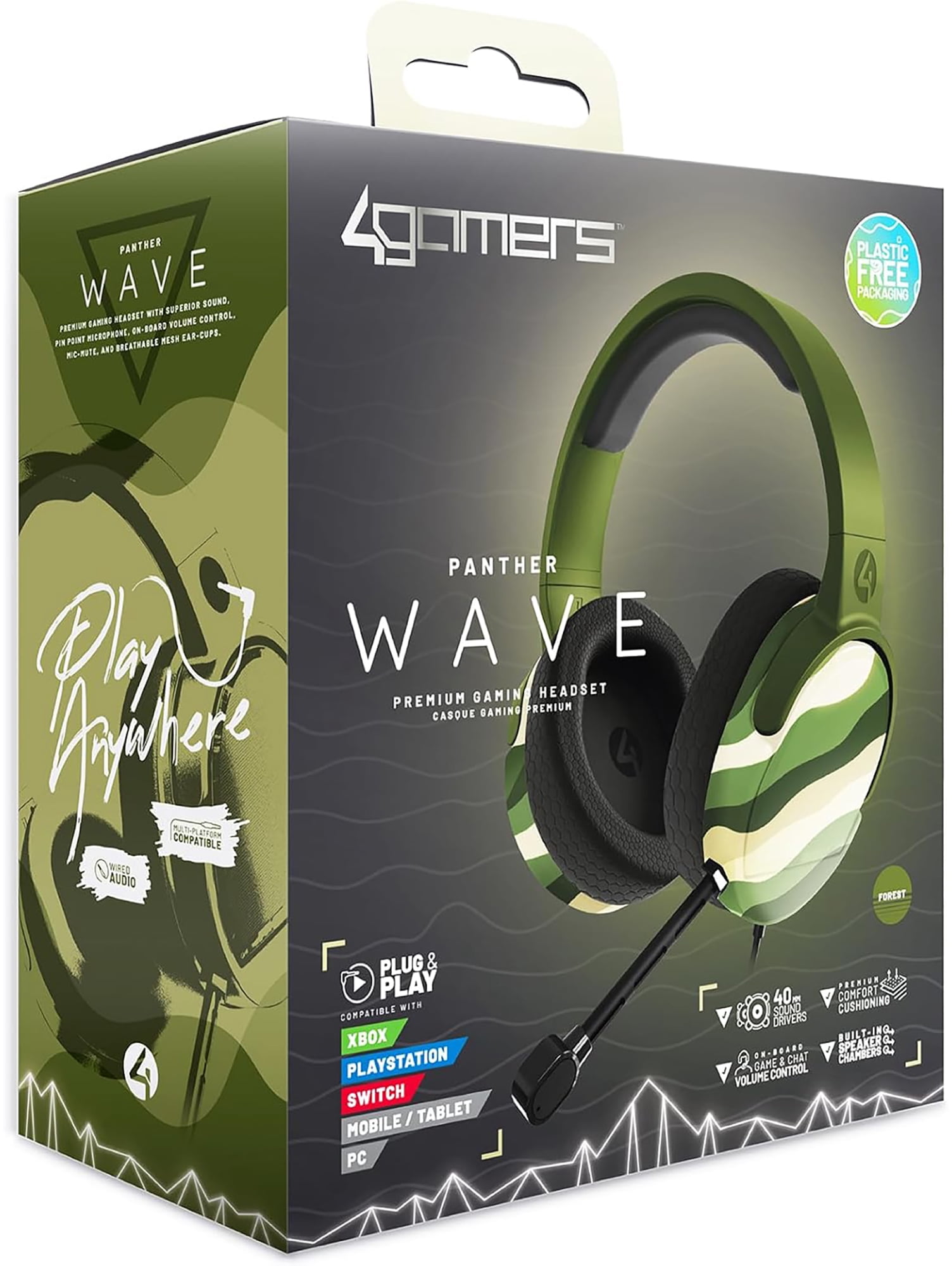 PC Accessory: Wired Headset - 4Gamers C6-100 WAVE - Forest Camo ...