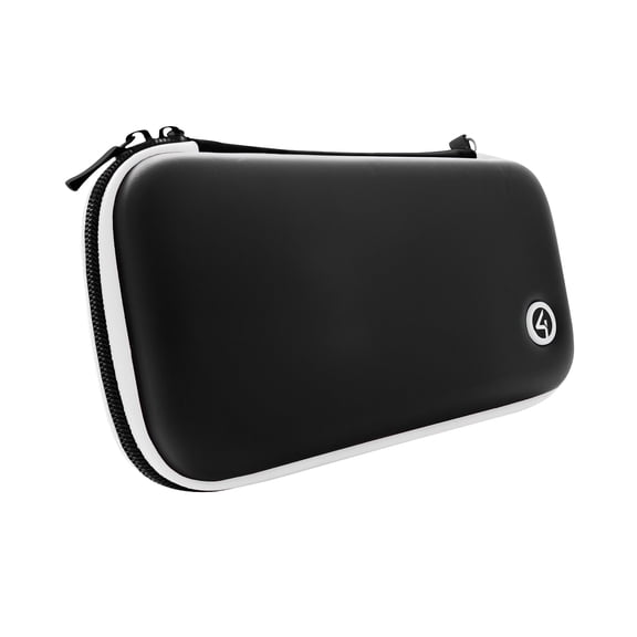 4Gamers Premium Travel Case Compatible with Nintendo Switch, Switch Lite and OLED Edition - Black & White