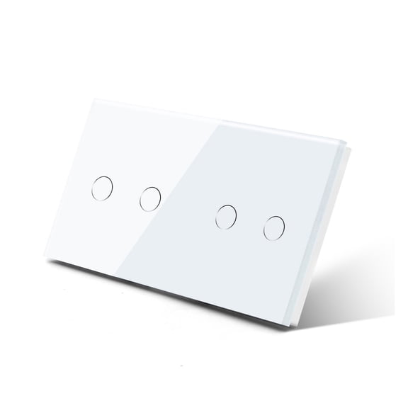 4Gang 1Way Wall Touch Switch Double 2Gang Light Switch White Black Golden Crystal Class Panel Waterproof Switch Backlight ,Easy to Installation