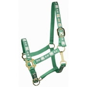 4H Classic Adjustable Nylon Halter With Snap Green Horse