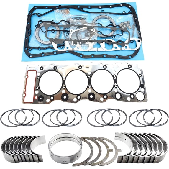 4HE1 Engine Full Gasket Set Rings Bearings for Isuzu 4HE1 4HE1T Engine NPR NQR W3500 W4500 W5500 4.8L 1999 2000 2001 2002 2003 2004 STD 4HE1 Bearing kit set 4HE1 piston ring set