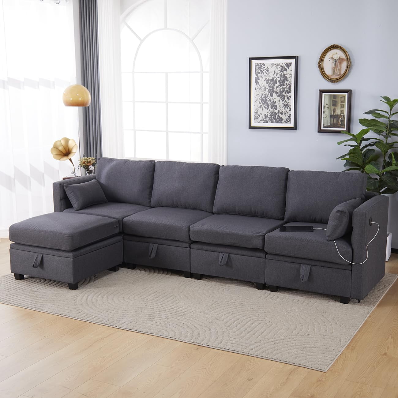 4HOMART Modern Fabric Corner Sectional Sofa Modular Sectional Couch ...
