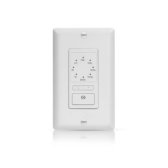 4Hrs Countdown Timer Switch, 1-5-10-20-30-60 Min, 2-4 Hour, Wall Timer Switch with Constant On Mode for Bathroom Fans and Lights, Neutral Wire Required, ETL&FCC Listed, White