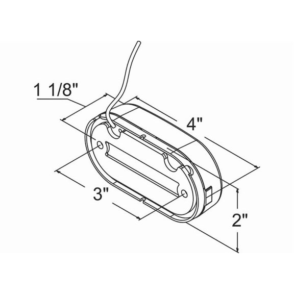 4IN X 2IN AMBER OBLONG MARKER LIGHT