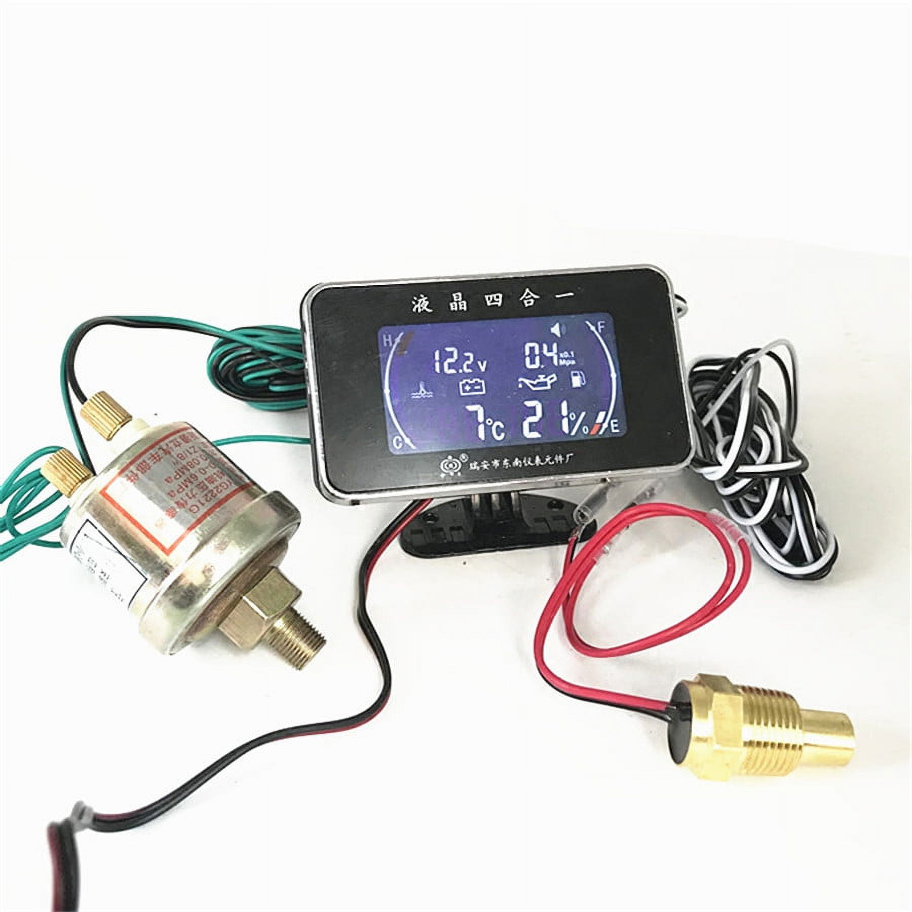 4IN1 Car Auto Oil Pressure Gauge+Voltmeter+Water Temp Gauge Meter+Oil Fuel Gauge