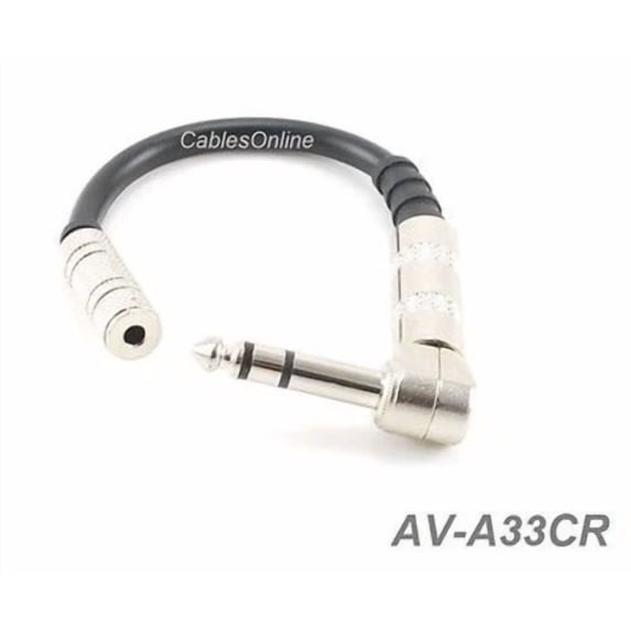 4In 3.5Mm Stereo Female To 1/4" Stereo Right Angle Plug Audio Adapter, Av-A33Cr