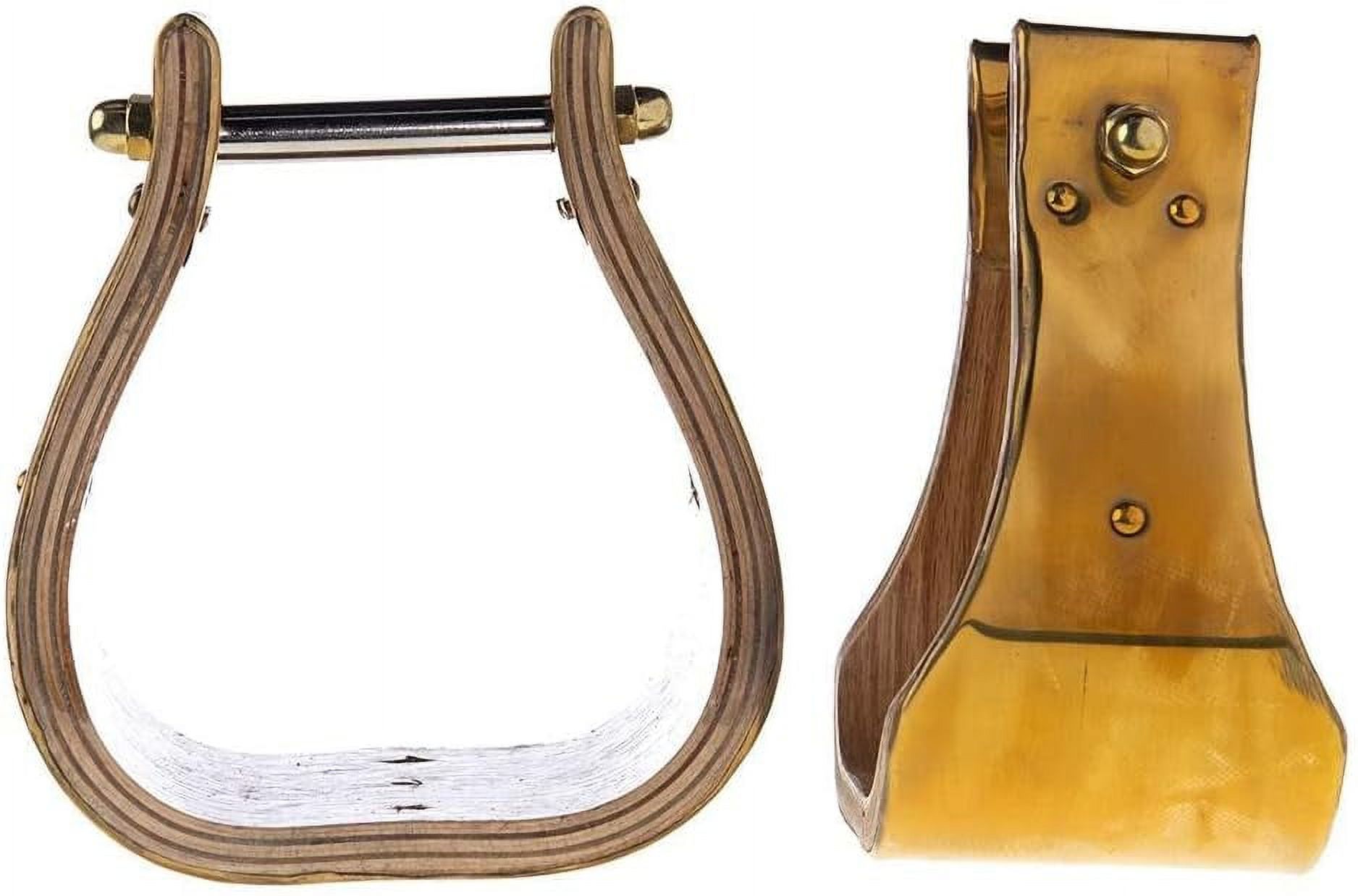4In Brass Bound Wood Stirrups 4IN