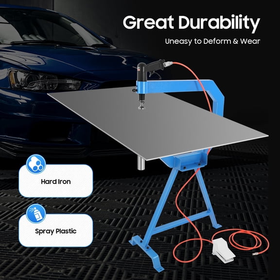 4In Pneumatic Planishing Hammer Airpress Tool w/ Cast-Iron Stand, Anvil 1/2/3" for Car Maintenance Shops