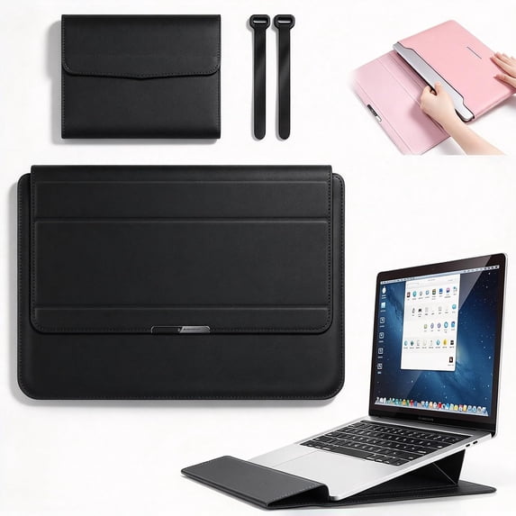 4In1 Ergonomic Workstation Set,Laptop Sleeve Stand,Organizer，Black：16 ...
