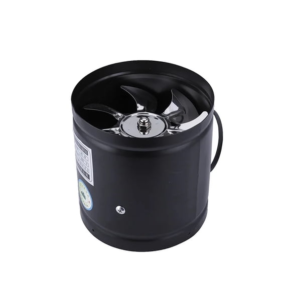 4Inch/6Inch Inline Duct Fan Booster Exhaust Blower Air Cooling Vent Metal Blades ,Easy to Use - BLACK_6 INCH
