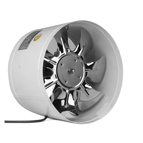 4Inch/6Inch Inline Duct Fan Booster Exhaust Blower Air Cooling Vent Metal Blades ,Easy to Use - WHITE_4 INCH