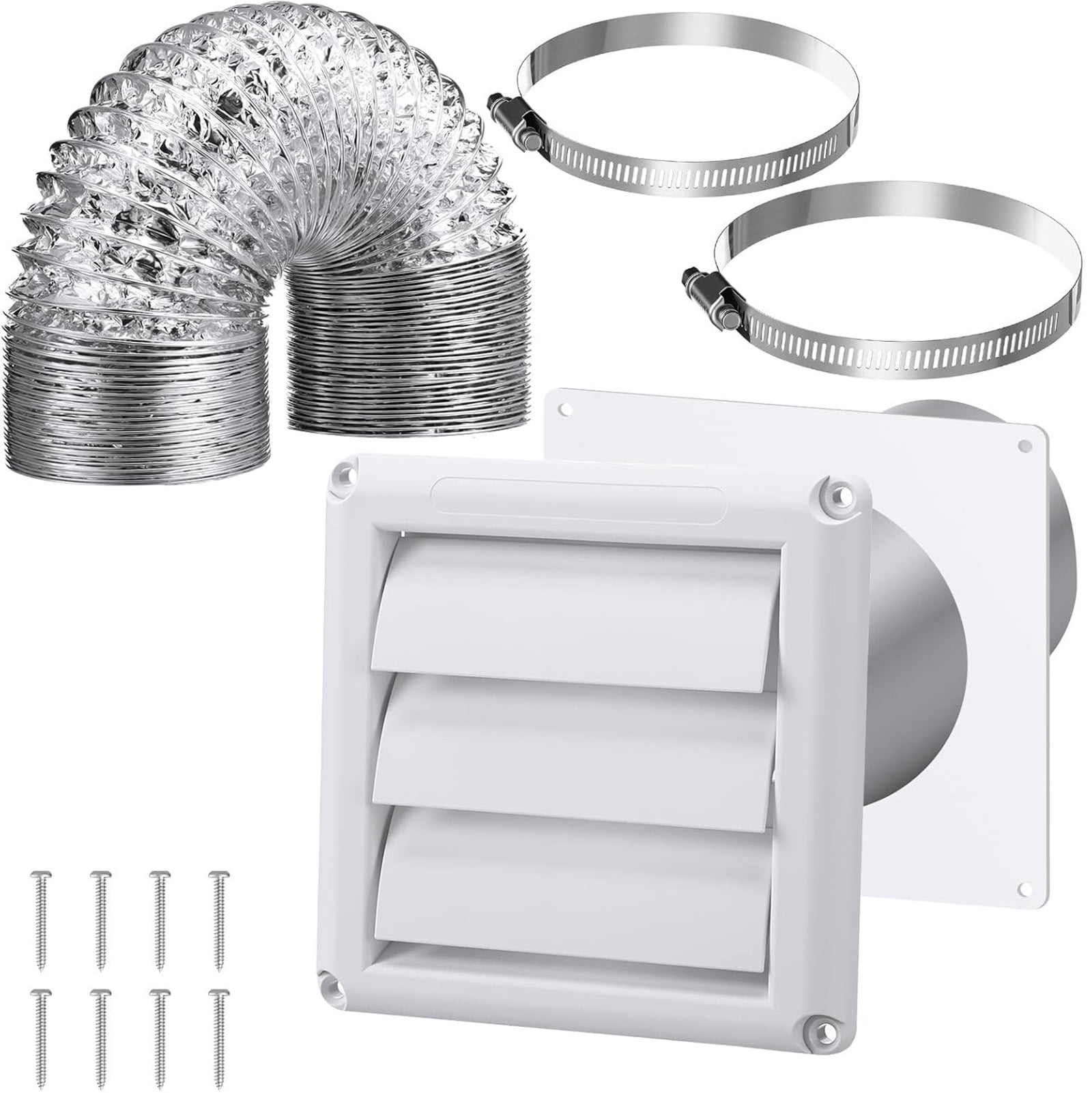 4Inch Dryer Vent Hose Connectors Wall Ducting Extracts Valves Duct Grills Cover Dryers Vent Wall Plate With Hoses