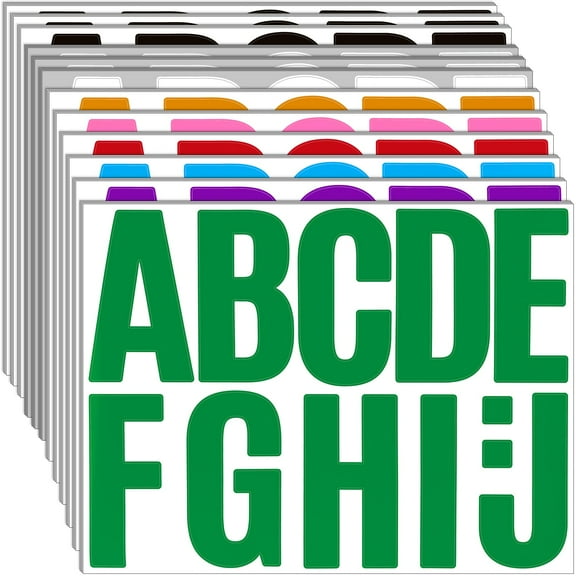 4Inch Large Letter Stickers, 30 Sheets Vinyl Self Adhesive Alphabet and Punctuation Symbols Stickers Decals for Wall Decor,Bulletin Board,Mailbox,Home