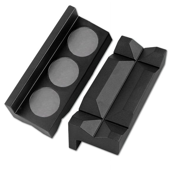 4Inch Vise Jaw Pads Magnetic Aluminum Vise Jaw Caps Reversible Pipe Vise Multipurpose Vise Protection Inserts 2Pcs Black,2 * Vise Jaw Pads,Black