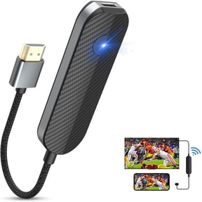 4K 1080P Wireless HDMI Display Adapter, WiFi Streaming Movies, Shows Receiver for i-Phone, i-Pad, Android, Tablet, Laptop, Window to HDTV/Monitor/Projector, Compatible Miracast, Air Play, DLNA