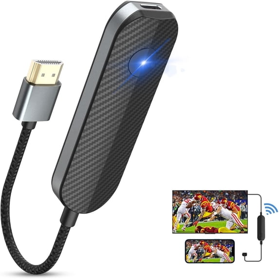 4K 1080P Wireless HDMI Display Adapter, WiFi Streaming Movies, Shows Receiver for i-Phone, i-Pad, Android, Taet, Laptop, Window to HDTV/Monitor/Projector, Compatie Miracast, Air Play, DLNA