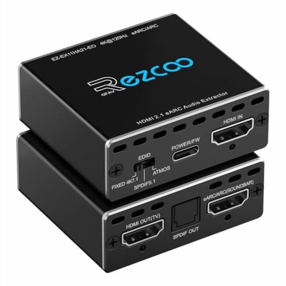 4K@120Hz HDMI 2.1 eARC Audio Extractor 1 in 1 Out Support VRR ALLM HDCP2.3 ARC eARC HDR CEC SPDlF Optical Audio Out Digital EDID for PS5 Xbox NVIDIA AMD$$