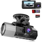 4K+2.5K+2.5K Cam, STARVIS 2 Sensor, Camera 3-, Free 64GB Card, Dashcam with 5G WiFi GPS, G-Sensor,Loop Recording, HDR, 24H Parking , Time-Lapse Recording, 512GB Max