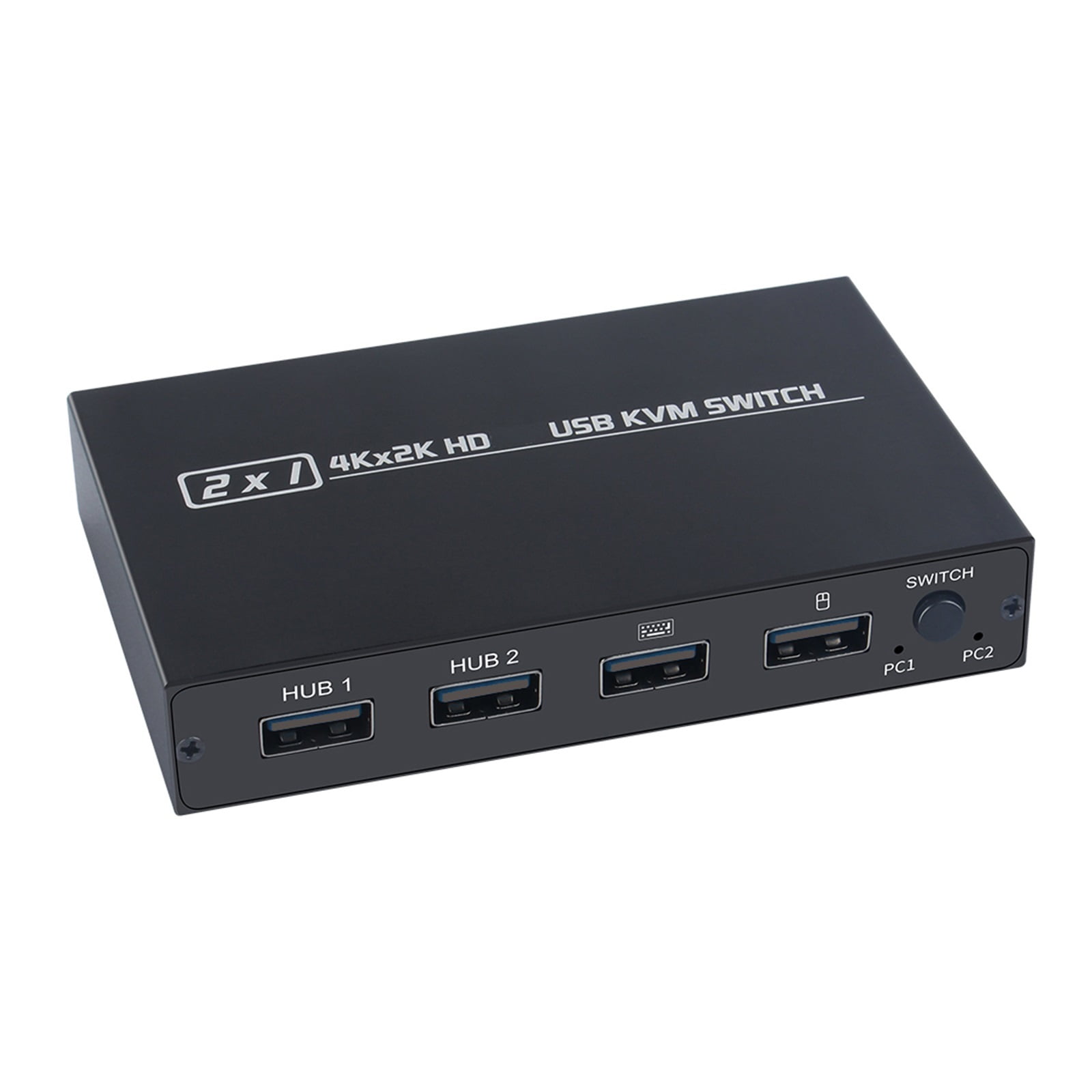 4K*2K KVM 2-in-1 -compatible/USB KVM Switch Support HD 2 Hosts Share 1 Monitor/Keyboard& Mouse Set Printer Video Display