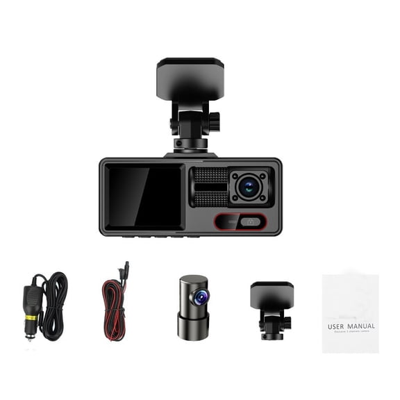 4K 3-Channel Dash Cam with WiFi, 170 Wide Angle, Night Vision & Parking Monitoring
