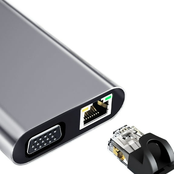 4K 30Hz USB C Docking Station Type C to Compatible VGA RJ45 Adapter USB 3.0 HUB Splitter ,Fast Charging Devices