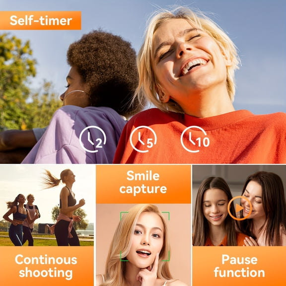 4K 48MP Vlogging Camera with Auto Focus, 16X Zoom, 3" 180 Flip Screen, Anti-Shake & Flash, Includes 32GB SD Card, Ultra HD Compact Camera for Beginners