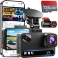 thumbnail image 1 of 4K+4K Dash Cam Front and Rear,  128GB Card Included, 5.8GHz WiFi Dash Camera for , Built-in GPS, G-Sensor, 170?Wide Angle, 3" IPS Screen, 24H Parking Mode, Support 512GB, 1 of 7