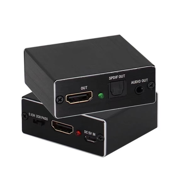 4K 4K HDTV Audios Extractor HDTV Audios Video Splitter 3.5mm Optical 5.1Output for Gaming Consoles Home Entertainment