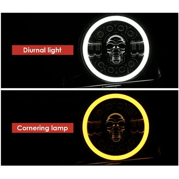 4K 4x4 7-inch LED Angel Eye Skull RGB Headlights