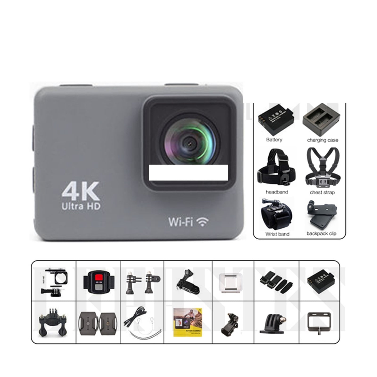 4K/60FPS Anti-shake Action Camera With Remote Control Screen Waterproof ...