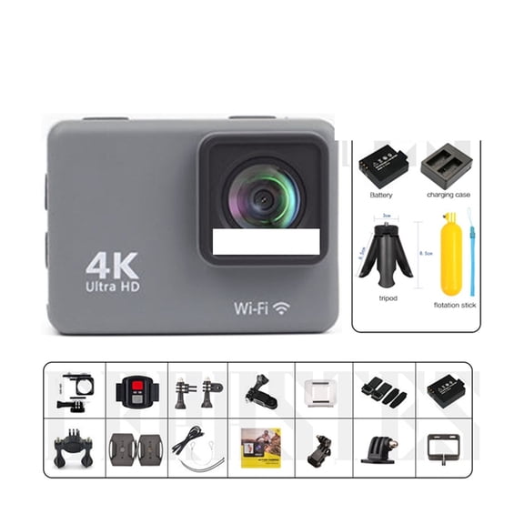 4K/60FPS Anti-shake Action Camera With Remote Control Screen Waterproof Sport Camera Drive Recorder