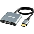 4K 60Hz Displayport To Dual Displayport Splitter Cable Adapter For Dual ...
