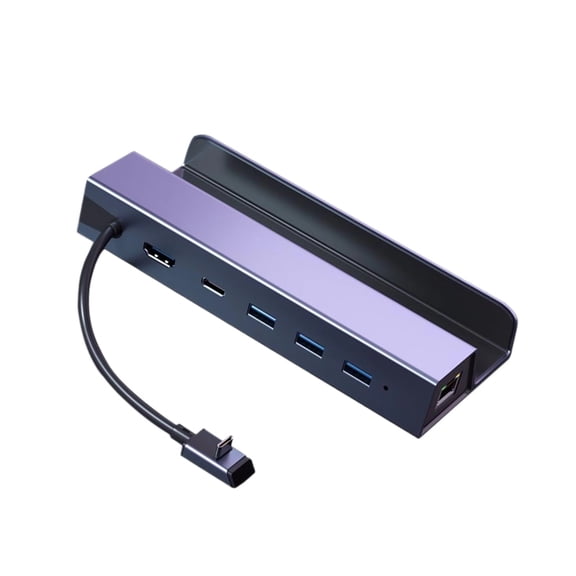 4K 60Hz Gaming Dock with Gigabit USB C Hub Port Aluminum Base Portable Gaming Dock for & Devices