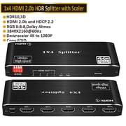 4K 60Hz HDMI 2.0 1X4 Switch Splitter,AUBEAMTO 4 Port 4K HDMI Switcher 1 in 4 Out, HDMI 2.0b and HDCP 2.2,4K@60Hz 1x4 HDMI Splitter.support RGB 8887.1CH Dolby atmos, 16 kinds of EDID mode,HDR 10