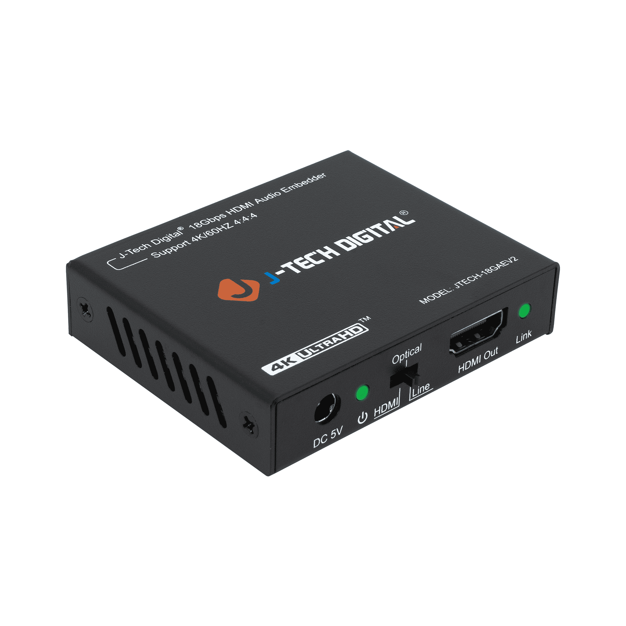 4K 60Hz HDMI Audio Embedder Inserter Digital Analog Audio via 3.5mm or ...