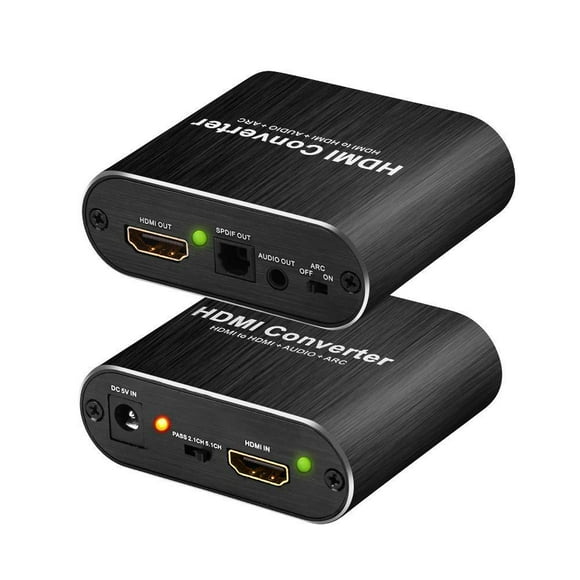 4K@60Hz HDMI Audio Extractor,AUBEAMTO HDMI to HDMI + Optical Toslink SPDIF + 3.5mm AUX Stereo Audio Out, HDMI Audio Converter Adapter Splitter Support HDCP1.4 Full HD 1080P 3D