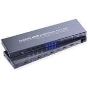 4K@60Hz HDMI KVM Switch 4 Port, USB 3.0 KVM Selector for 4 Computers Sharing 1 Monitor, Keyboard & Mouse, with 4 USB 3.0 Peripheral Ports
