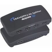4K@60Hz HDMI Splitter 1 in 4 Out,AUBEAMTO Hdmi Video Splitter 1x4 V2.0b Powered, Support 1080P@120Hz Duplicate/Mirror Screen Monitor, Ultra HDR for Xbox, PS3/PS4 Game Consoles 1 Input to 4 Outputs