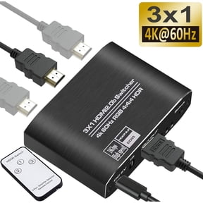 4K@60Hz HDMI Switch, 4K HDMI Switcher 3 Port, 3X1 HDMI Auto Switch 3X1 Selector with IR Remote for Xbox,PS5,PS4,UHD TV, Support 4K@60Hz, HDR, 2k,1080P @ 60Hz, 3D, HDCP 1.4 and Dolby-True HD/DTS