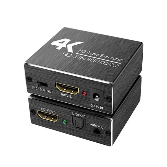 4K 60Hz HDR  Extractor, Ultra HD Video to Optical & 3.5mm Converter